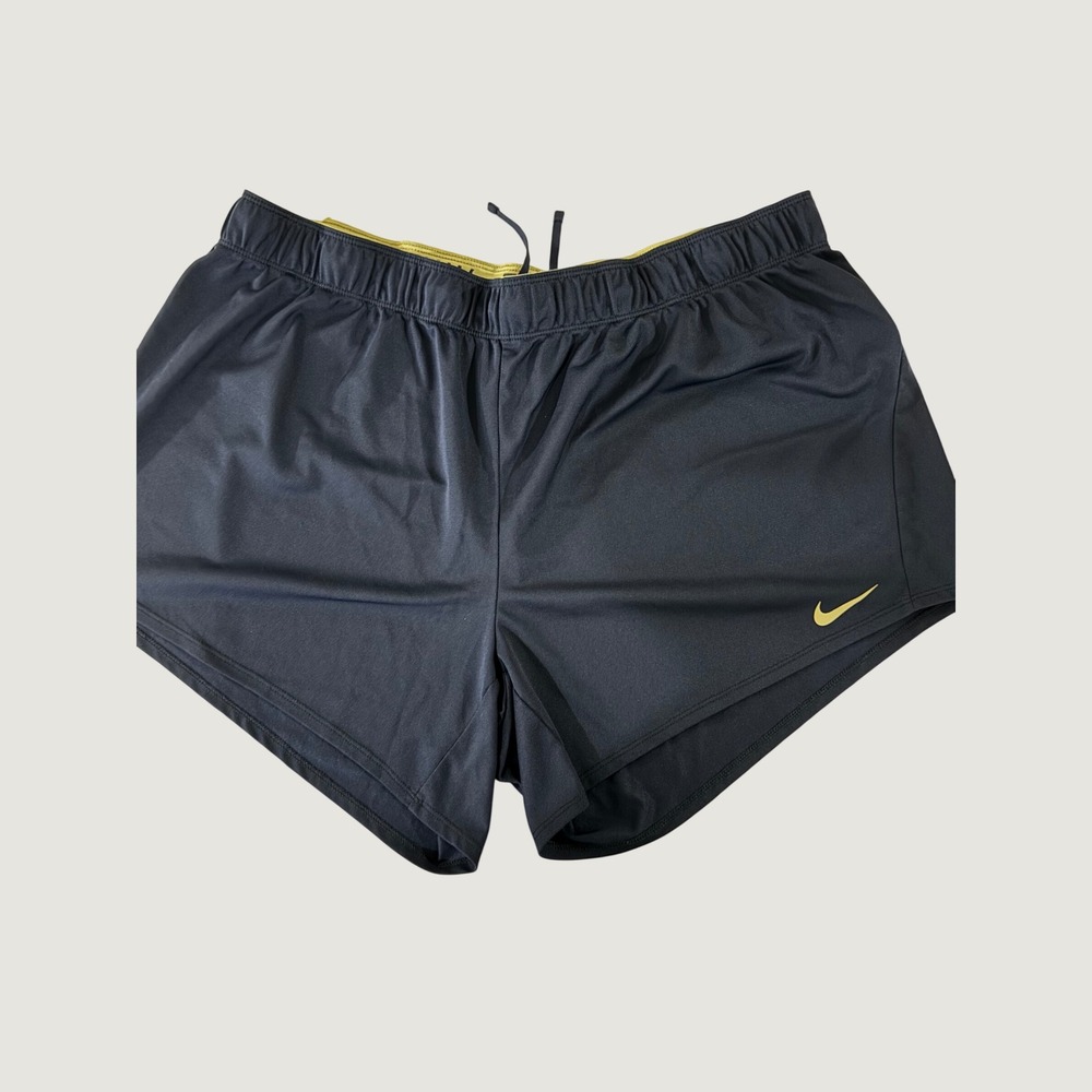 Nike Dri-FIT Mens Navy Blue Running Shorts Grey Logo Waistband 2X